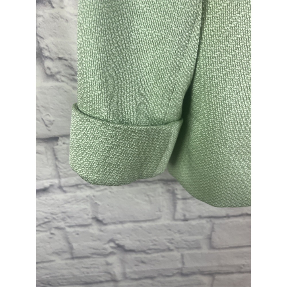 Tahari ASL Women's Preppy Old Money  Textured Lined Green Blazer Size 10 - Picture 6 of 11